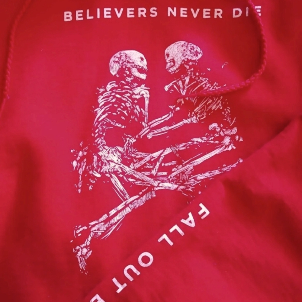 Fall Out Boy's recent Believer's Never Die pullover hoodie